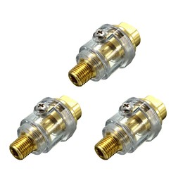 Kaimeilai 3 Pieces Oil Lubricator Oiler, Mini Compressed Air Oiler, Mini Mist Oiler, Compressed Air Oiler, Mist Oiler, In Line Compressed Air Tool, for Pneumatic Tool and Air Compressor Pipes, Inline