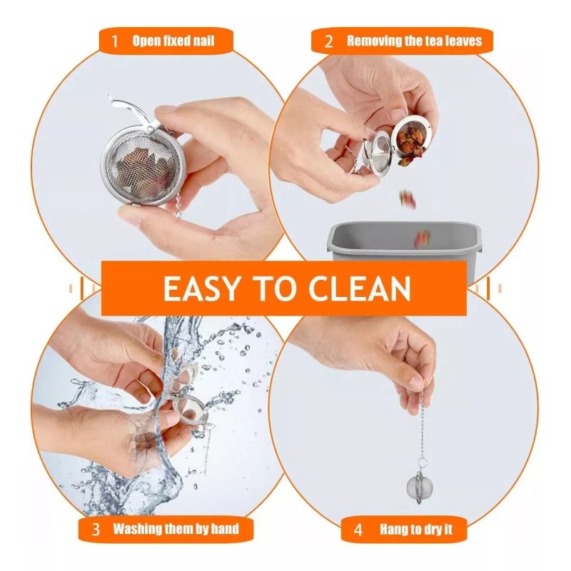 Veraly Duo Infusor Té Esfera Metal Filtro Malla Acero Inoxidable