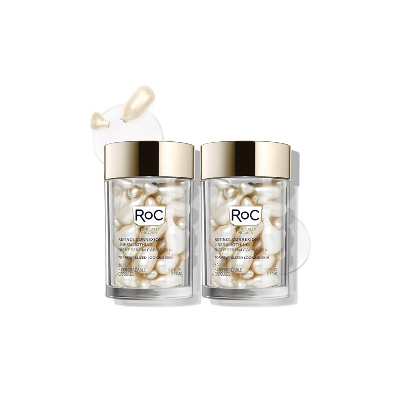 RoC Retinol Correxion Line Smoothing Night Retinol Serum, 80 Capsules