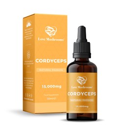 Love Mushrooms Cordyceps Mushroom Supplement, 15,000mg Tincture 30ml, Liquid Drops to Support Energy, Endurance & Natural Passion, Vegan, Made in The UK