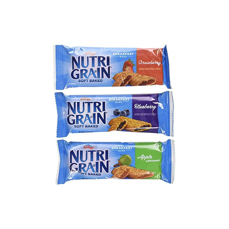 Nutri-Grain Cereal Bar, Variety Pack/32 Strawberry/32 Blueberry/32 Apple Cinnamon, 1.3