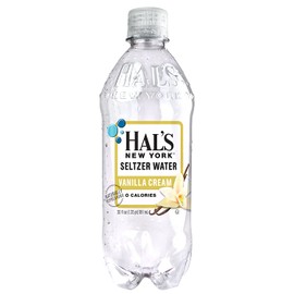 Hal's NY Seltzer Water 20 Oz Bottles (Pack of 24) (Vanilla Cream)