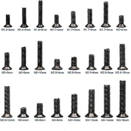 AXK 720pcs Countersunk Flat Head Phillips Small Mini Screw Set M1.4 M1.7 M2 M2.5 M3 Carbon Steel Computer Notebook Laptop Screws Kit