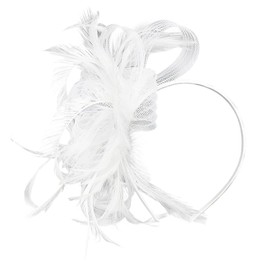 White Fascinators for Weddings Ladies Retro Elegant Flower Hair Fascinator Hat Fascinator Clip for Women Mini Top Hats Hair Clips White Fascinators Women Accessories for Evening Party Prom