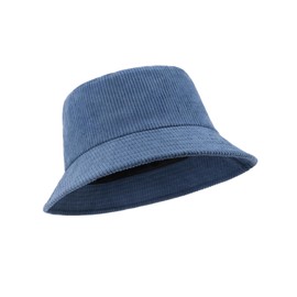 Zylioo Extra Large Corduroy Sun Hat,Fall/Winter Travel Bucket Hats,Adjustable Outdoor Golf Hats for Big Heads 23.5"-24.5" Denim Blue