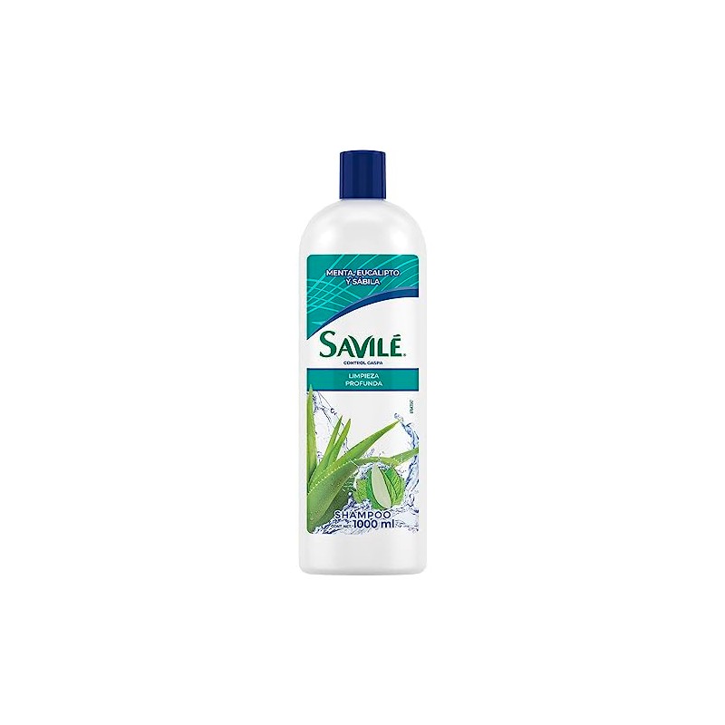 Savilé Shampoo Menta y Eucalipto, Blanco, 1000 ml