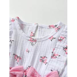 Kumsolu Newborn Baby Girl Romper Long Sleeve Infant Floral Print Bodysuit Onesie Jumpsuit（9-12 Months）