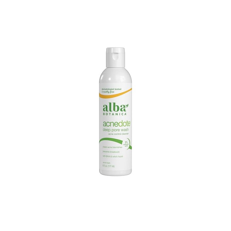 Alba Botanica Acnedote Maximum Strength Deep Pore Wash, 6 Oz