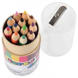 Curious Minds Busy Bags 12 Travel Size Colored Pencil Set - 12 Pencils in Travel Case with Built in Pencil Sharpener - Cute Mini Art Set (Bulk - 12 Pencil Sets (1 Dozen))