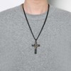 HZMAN Cross Necklace for Men Stainless Steel Retro Jesus Crown