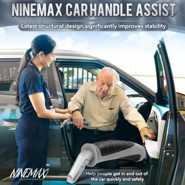 NINEMAX Car Support Handle Mobility Aid - 2 Packs Car Door Handle for Getting in and Out of Cars Convenience Car Handle Assist for Elderly and Disabled(Light Black/Dark Blue)