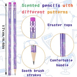 Lemecima Scented Pencils Graphite HB Pencils Colored Pencils for Kids Wood Pencils with Fruit Elements for Kids Party Favors Classroom Reward School Stocking Fillers(120 Pcs)