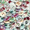 Libiline 100pcs 20mm(3/4") Christmas Wood Buttons 4 Holes Craft Clothes