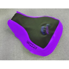 Hidden Comfort Camo HCC Racing ATV seat Cover Compatible with Yamaha Grizzly 350 Griz Logo Black/Purple