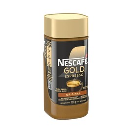 NescafÃƒ© NESCAFE Gold Espresso 100% Arabica Aroma Intense Instant Coffee Beans Beverages for a Perfect Day Start Jar 100 gm, Brown