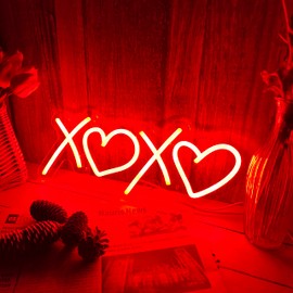 Neon Sign for Wall Decor Bedroom Birthday Party Gift Boyfriend Girlfriend Lover Teens Kids Room USB Operated Led Light Sign,Red 16 x 6.3 Inch