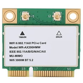 AX200HMW Tarjeta Inalámbrica WiFi 6 de Doble Banda 802.11 A/B/G/N/AC/AX Half Mini PCI-E Adaptador de Red de Tarjeta WiFi BT5.2 para PC, Portátiles, Solo para (64 bits)