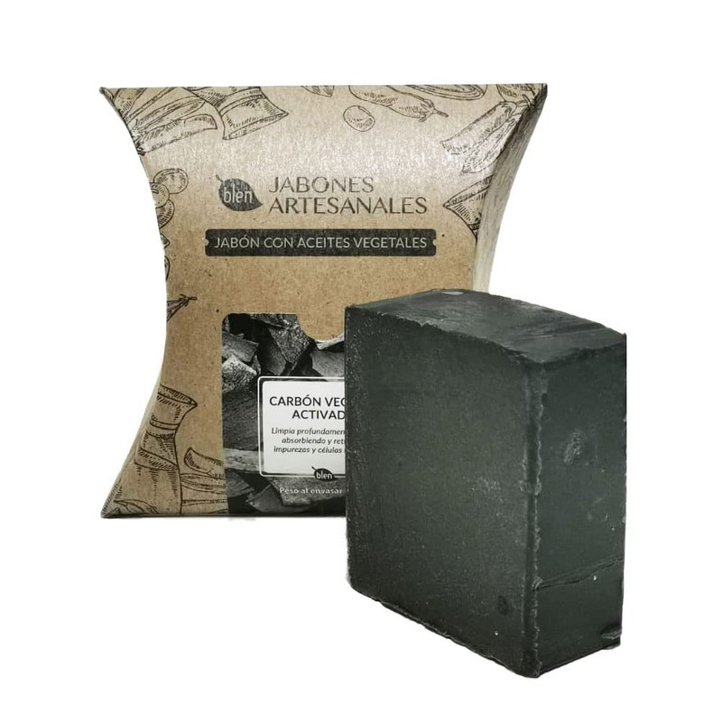 Blen | Jabón artesanal con carbón vegetal activado 100 gr,