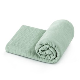 haakaa Cotton Baby Swaddle Blanket,swaddles for Newborns,Baby Essentials,Seafoam
