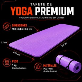 CENTURFIT Tapete Yoga Antiderrapante Pilates Morado10 mm Fabricado con Goma de PVC Superficie Antiderrapante Suave Comodo Excelente para todo tipo de 
