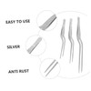 GLEAVI 3Pcs Stainless Steel Food Tweezers Curved Tip Tweezers for