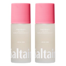 Saltair Saltair Serum Deodorant Pink Beach 2 Pack. 5% AHA Formula. Lactic Acid and Mandelic Acid Deodorant. Aluminum Free Odor Control for Women and Men. Travel Essentials, 2x 1.7oz Roll On