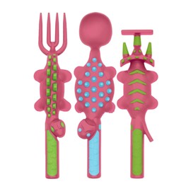Constructive Eating - Toddler Dinosaur Utensils Made in USA - Silverware for Toddlers - Utensils for Kids - Constructive Eating Utensil Set