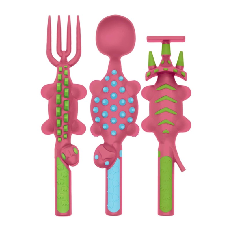 Constructive Eating - Toddler Dinosaur Utensils Made in USA -