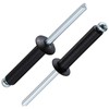Wensilon (350Pcs) 1/8"x1/4" Black Aluminum blind pro Rivets,Aluminum Grip and