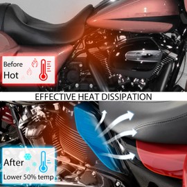 VEISUTOR Smoked Black Mid Frame Air Deflector Heat Shields for Harley Touring Road King Street Electra Glide 2009-2024 Accessories (2PCS)