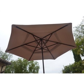 Formosa Covers | Premium Quality Double Vented 9ft 6 Ribs Outdoor Umbrella Replacement Canopy - 30% Heavier Than The Rest - Taupe (Canopy Top Only)