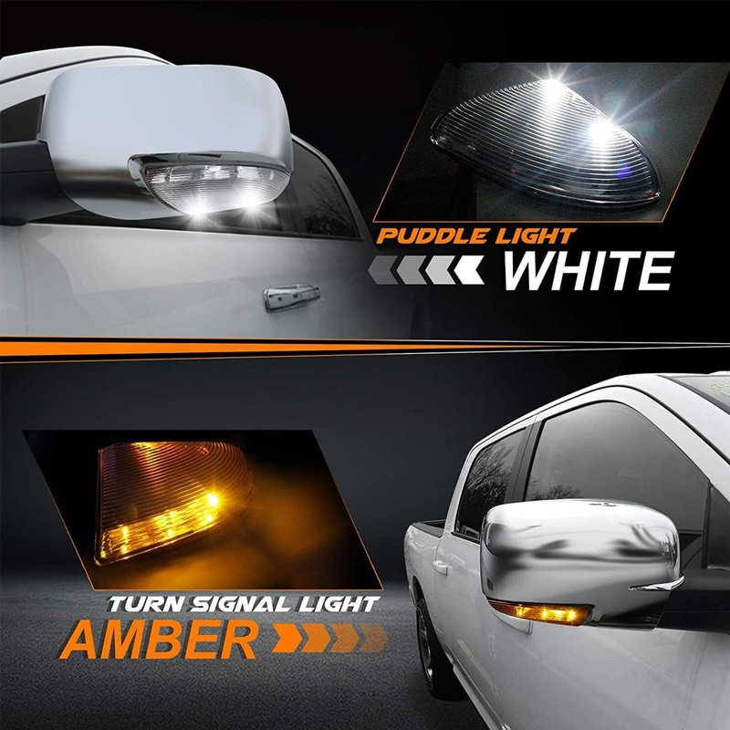 Front Mirror Turn Signal Puddle Light Compatible with Dodge Ram