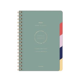 Fringe Studio Large Paper Spiral Die-Cut Tabbed Event Planner w/Sticker Sheet, "COLOR BLOCK", Approx. 7.25" w x 10" h, 200 Pg, Esprit Collection (343502)