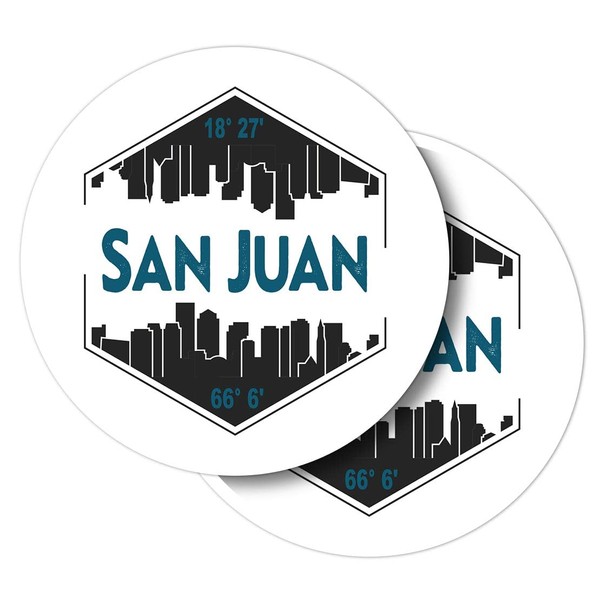 Vinyl Round Stickers (Set of 2) 25cm - San Juan