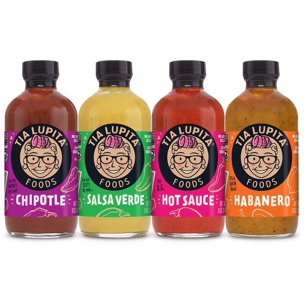 Tia Lupita Hot Sauce Variety Pack - 4 Bottles of