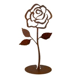 EXTRAVAGANT® Rose Metal Garden Decoration Home Decoration Christmas Decoration Outdoor Metal Steel Rust Patina Weatherproof Garden Gift for Girlfriend Boyfriend Wedding Mother's Day Valentine's Day