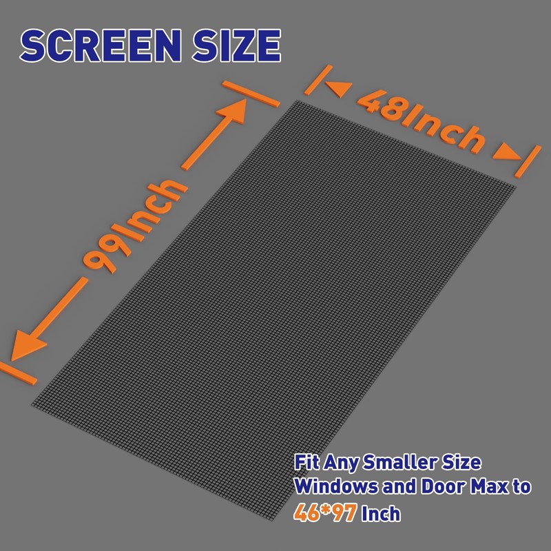MAGZO Window Screen Replacement Mesh 48"W x 99"L - DIY