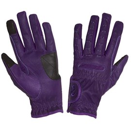 eGlove EQUEST GRIP PRO Leather Touch Screen Riding Gloves Purple XS