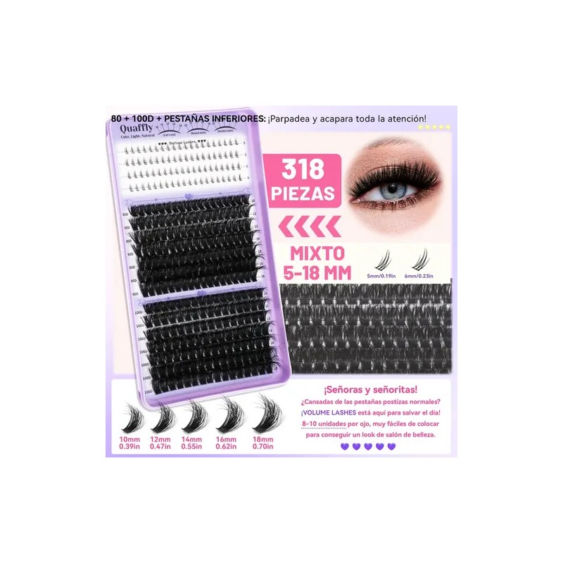 Kit De Extensiones De Pestañas De Alta Capacidad,1274 Pcs