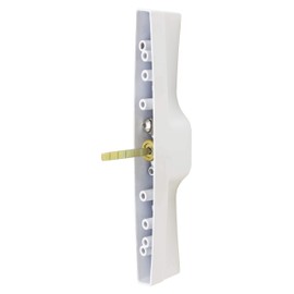 Veranda Sliding Glass Door Handle Set with Mortise Lock, White, Keyed, 3-15/16” Screw Holes, 1-3/4” Door Thickness