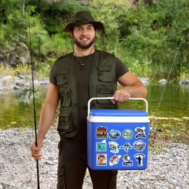 100Pcs Fishing Stickers - Fishing Themed Stickers for Kids Adults, Vinyl Waterproof Water Bottles Laptop Car Stickers