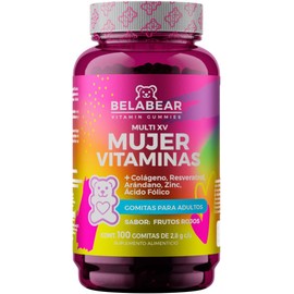 solanum Belabear Women's Multivitamin Resveratrol, Cranberry, Colágeno y Ácido Fólico 150 Gomitas de 2,8 g c/u