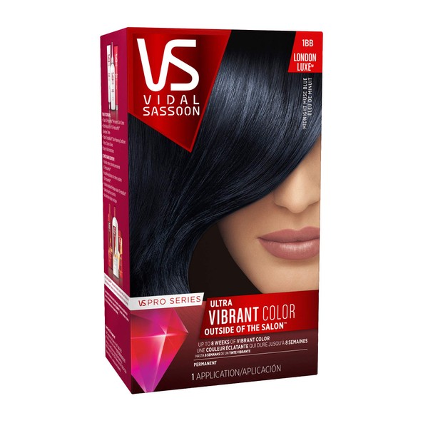 Vidal Sassoon Pro Series Permanent Hair Dye, 1BB Midnight Muse Hair Color, 1 Count