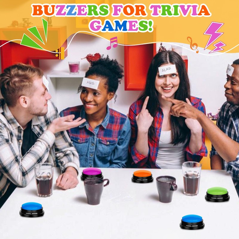 4 Pcs Game Buzzers for Trivia Games Show Answer Recordable
