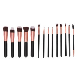 Juego de 14 pinceles de maquillaje, pinceles de cosméticos profesionales para colorete, sombra de ojos y corrector, cerdas suaves y densas,...        
