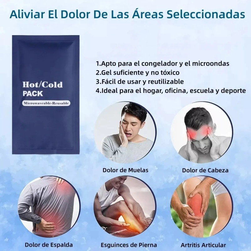 2 Compresa De Gel Frío Calor Terapia Reutilizable 23x13cm