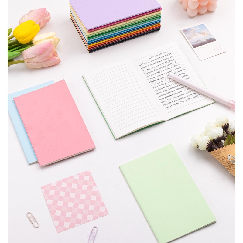 ALKALO 60 Pack Mini Pocket Colorful Lined Notebook Bulk, Journals