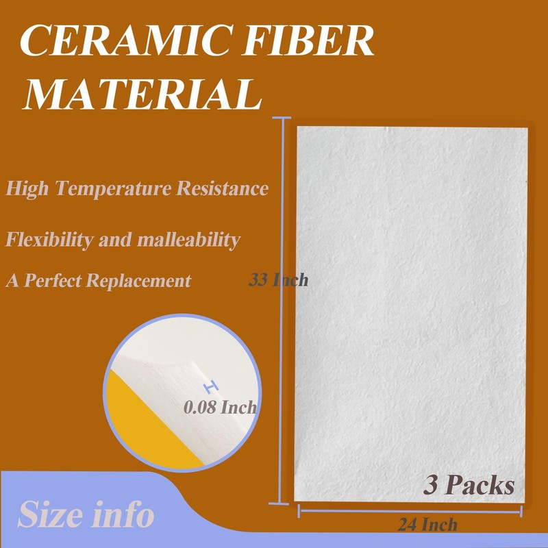 Ceramic Fiber Paper for Kiln Stove Furnace Glass Fusing, 24"