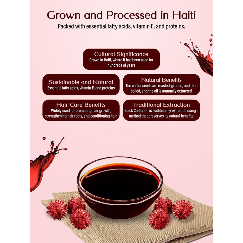 100% AYISYEN Haitian Black Castor Oil