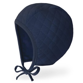 JELLYTREE Baby Hat Bonnet Quilted Pilot Cap Warm Muslin Lined Cotton Toddler Boys Girls Fashion Infant Beanie, Navy_L